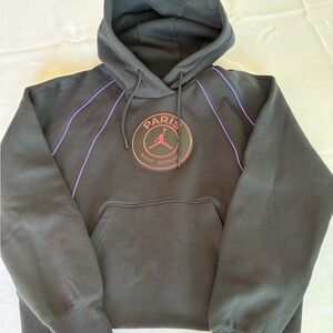 Jordan Paris Black Hoodie with Purple Details